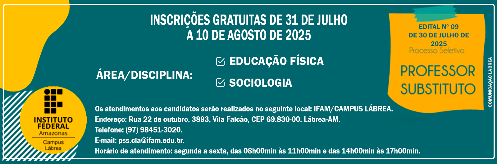Processo Seletivo Simplificado de Professor Substituto