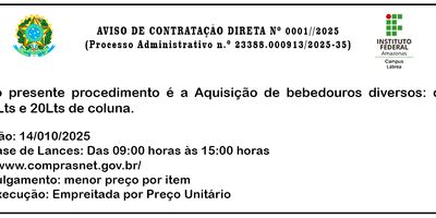 Aviso de Contratação Direta