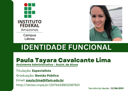Crachá de identificação - TAE - Paula Lima